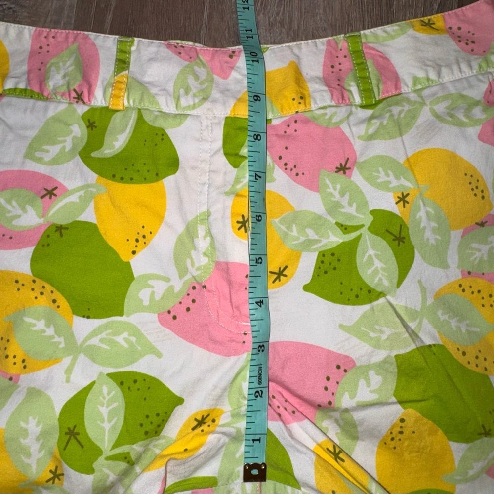 Lilly Pulitzer citrus lemon lime print Pink Yellow Fruit capri pants vintage 8 - Picture 11 of 13